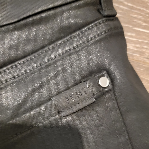 JEN7 BY 7 FOR ALL MANKIND Size 12 Black Sheen Ankle Skinny Jeans. - Picture 8 of 8